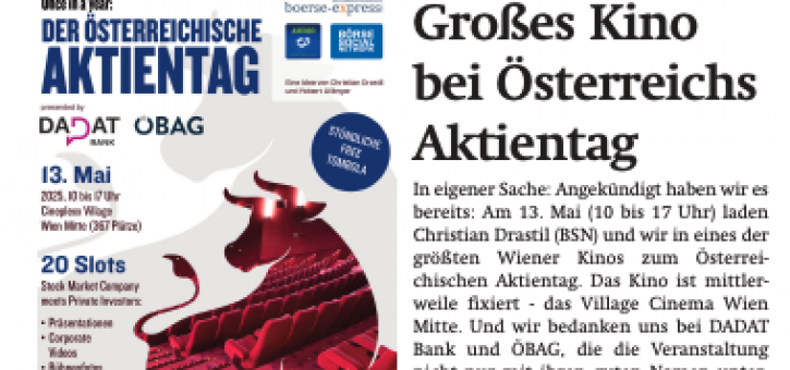 Beitragsbild zu News aus dem Börse Express PDF vom 12.03.2025 - Großes Kino bei Österreichs Aktientag