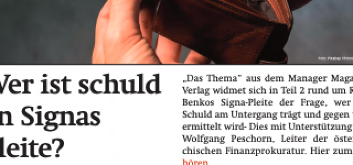 Beitragsbild zu News aus dem Börse Express PDF vom 06.09.2024: Wer ist schuld an Signas Pleite?